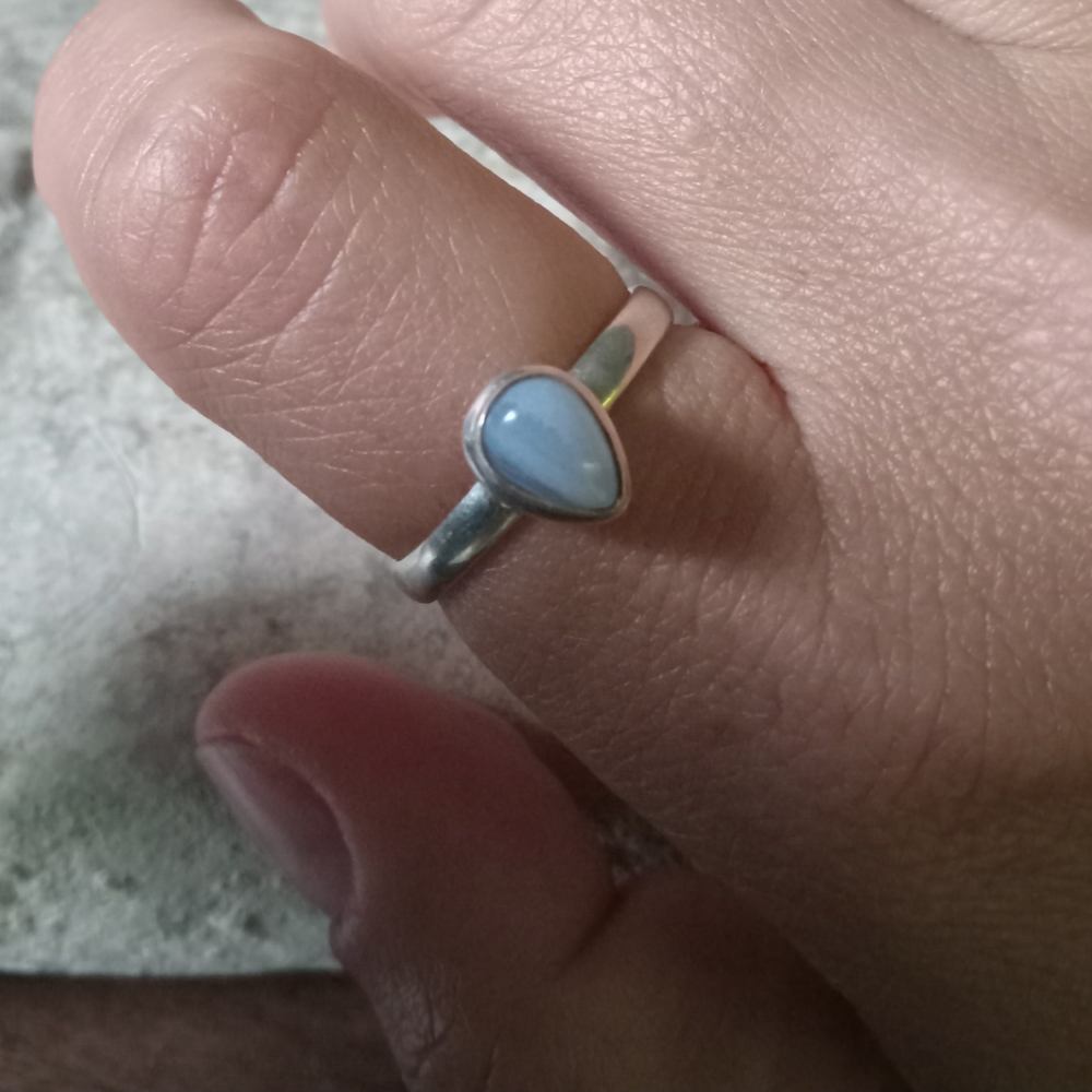 Sterling Silver Blue Agate Ring